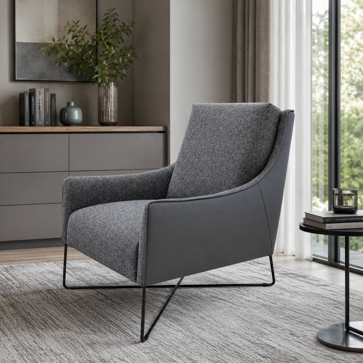 Sillón Shangai Natuzzi Mix (Regina) antracita