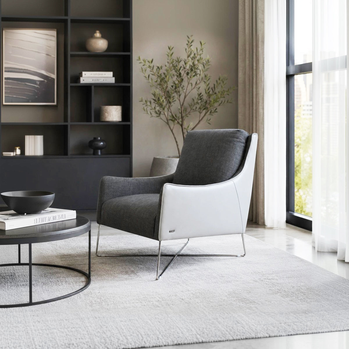 Sillón Shangai Natuzzi Mix (Regina) eolo charcoa
