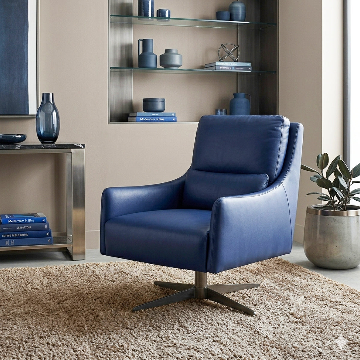 Sillón Shangai Plus Natuzzi piel base giratoria (Gloria)