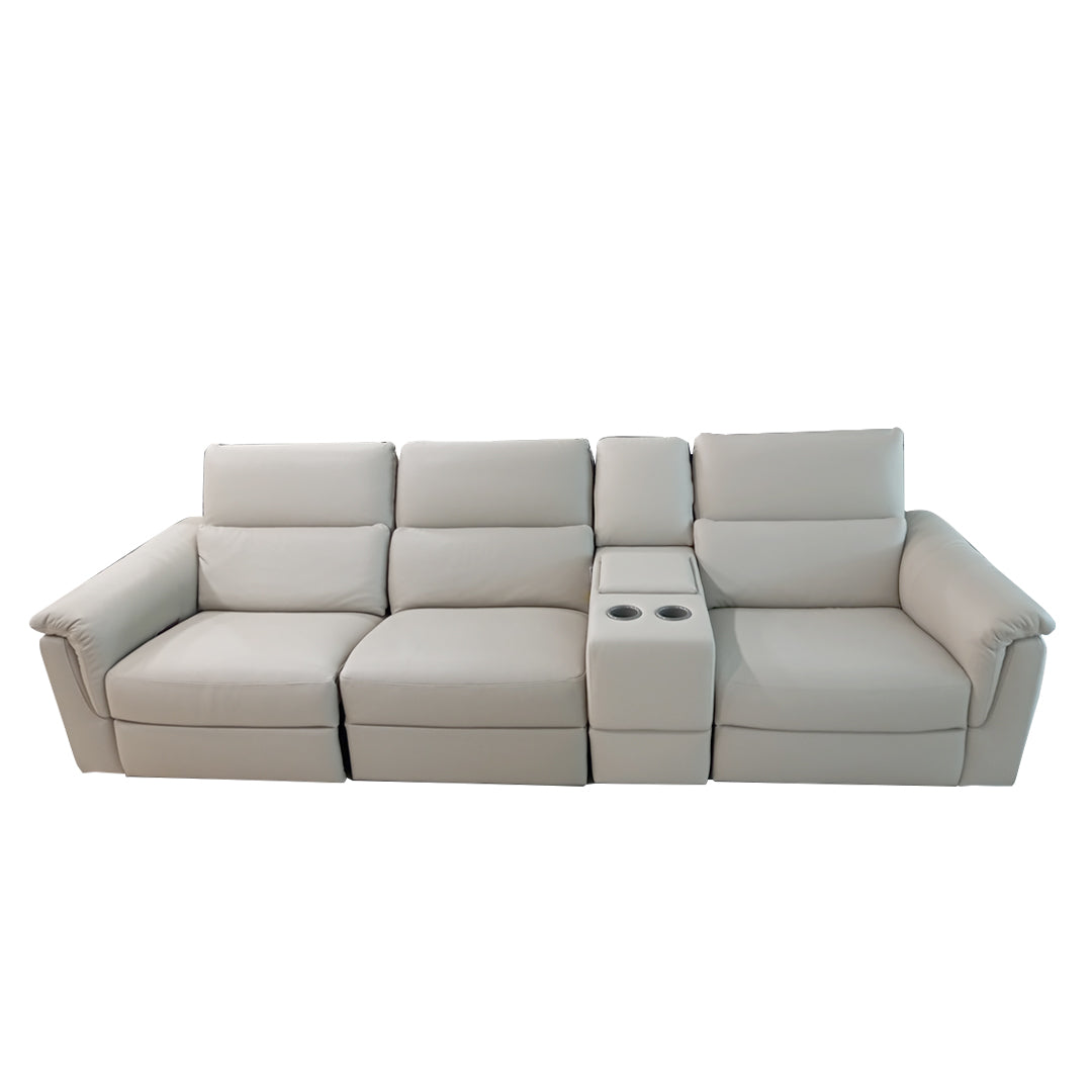 Sofá Amorevole Natuzzi en piel color Piedra de mar