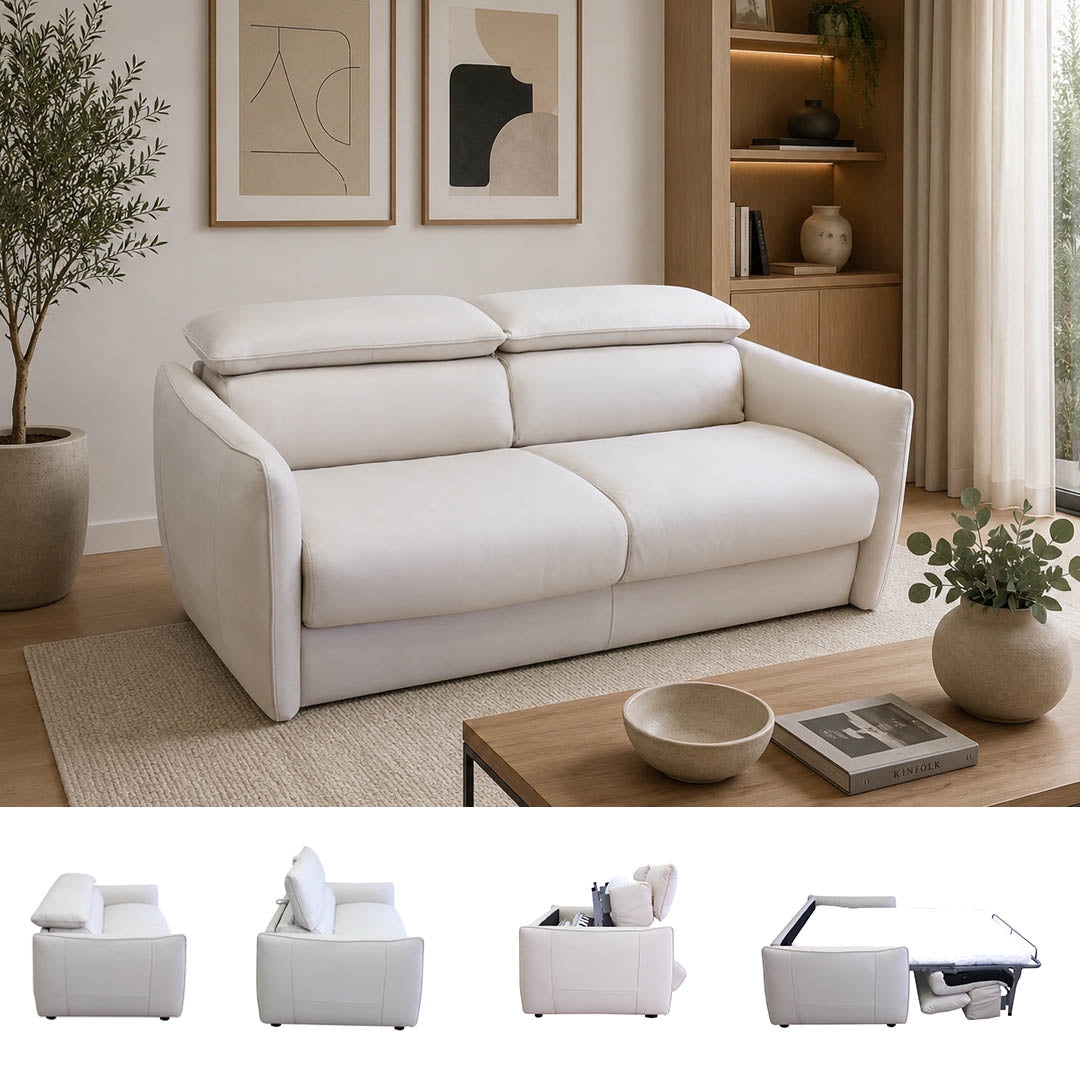 Sofá cama Meraviglia Natuzzi en piel