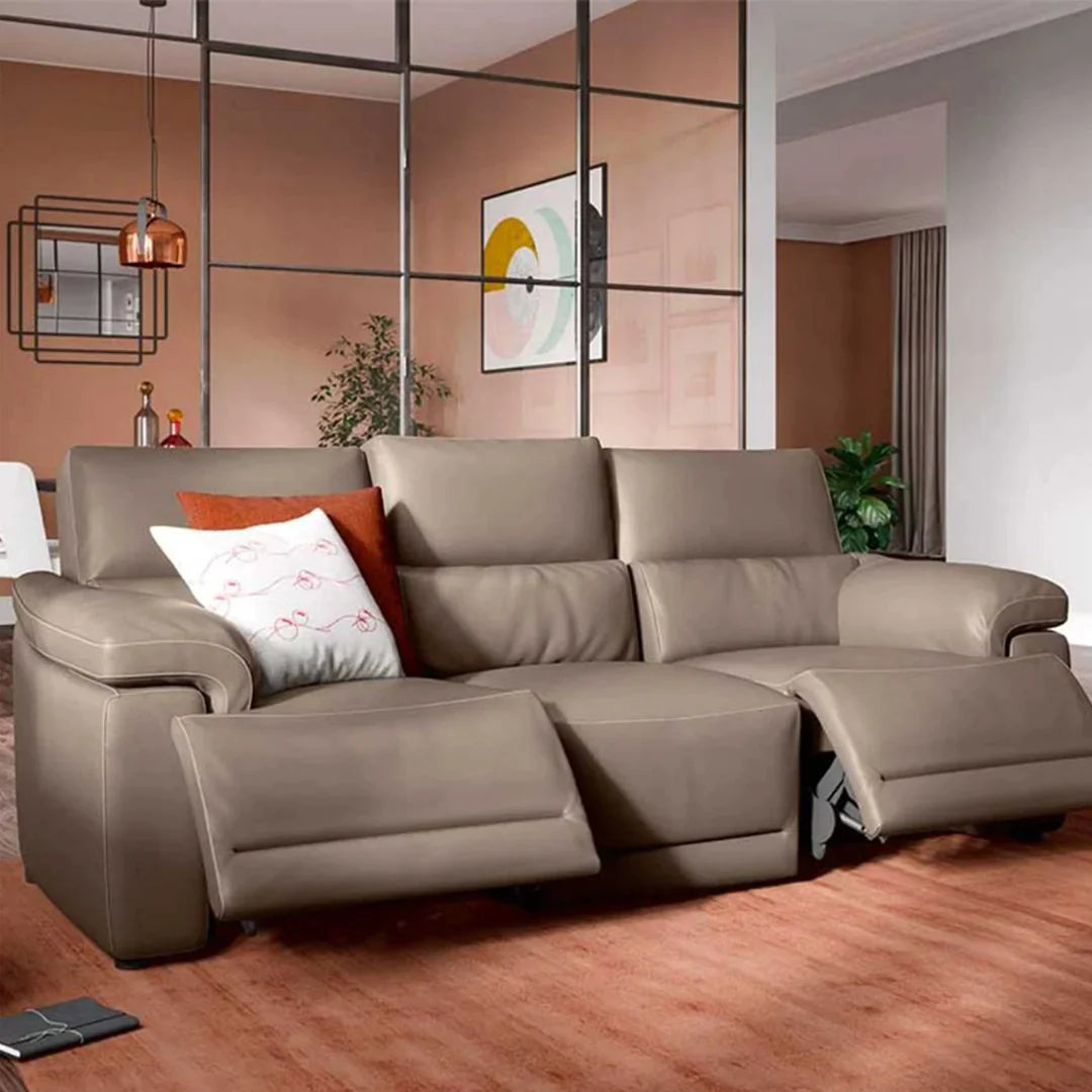 Brama sofá 3 plazas 2 reclinables 1 fijo. Muebles Italianos