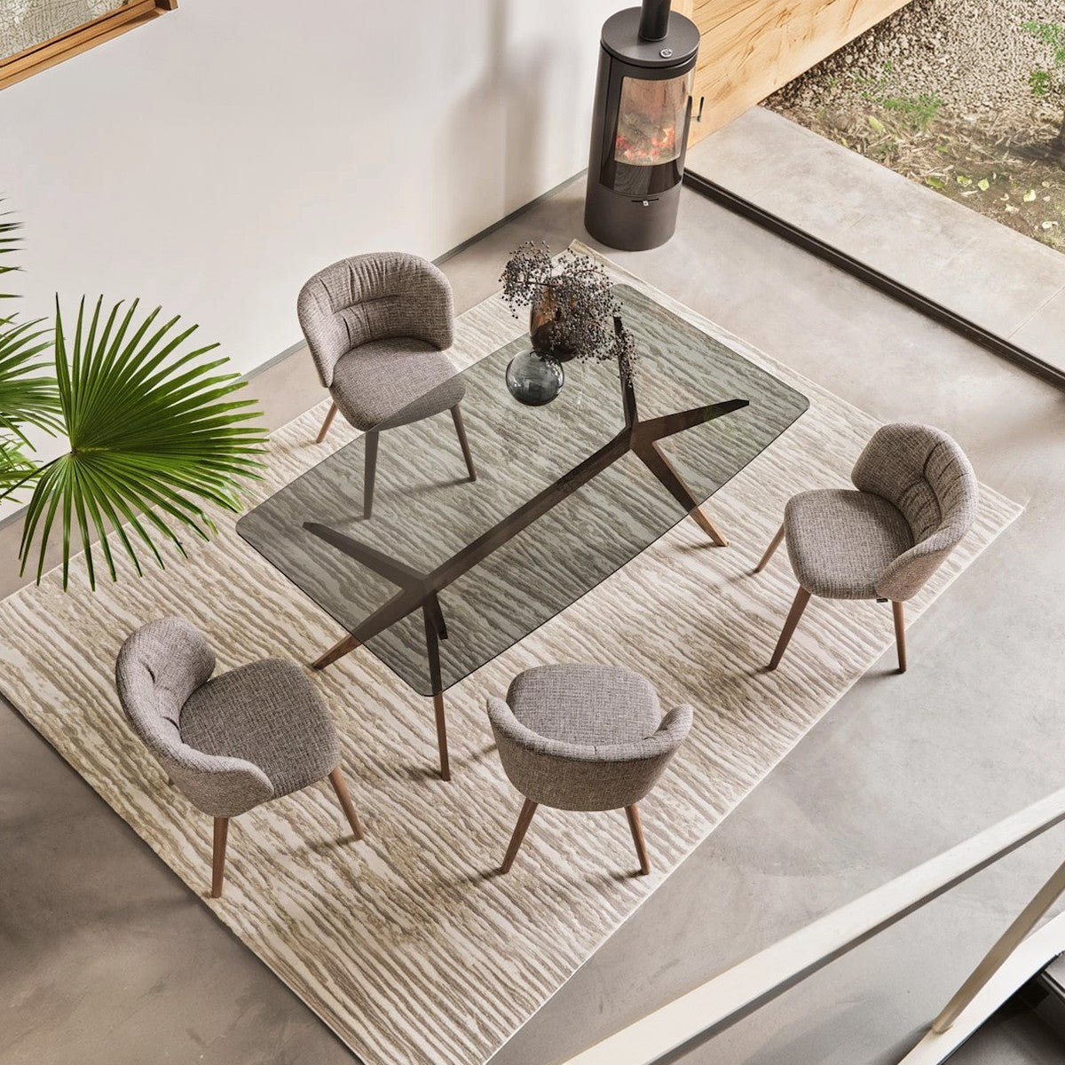 silla giratoria sweel base madera