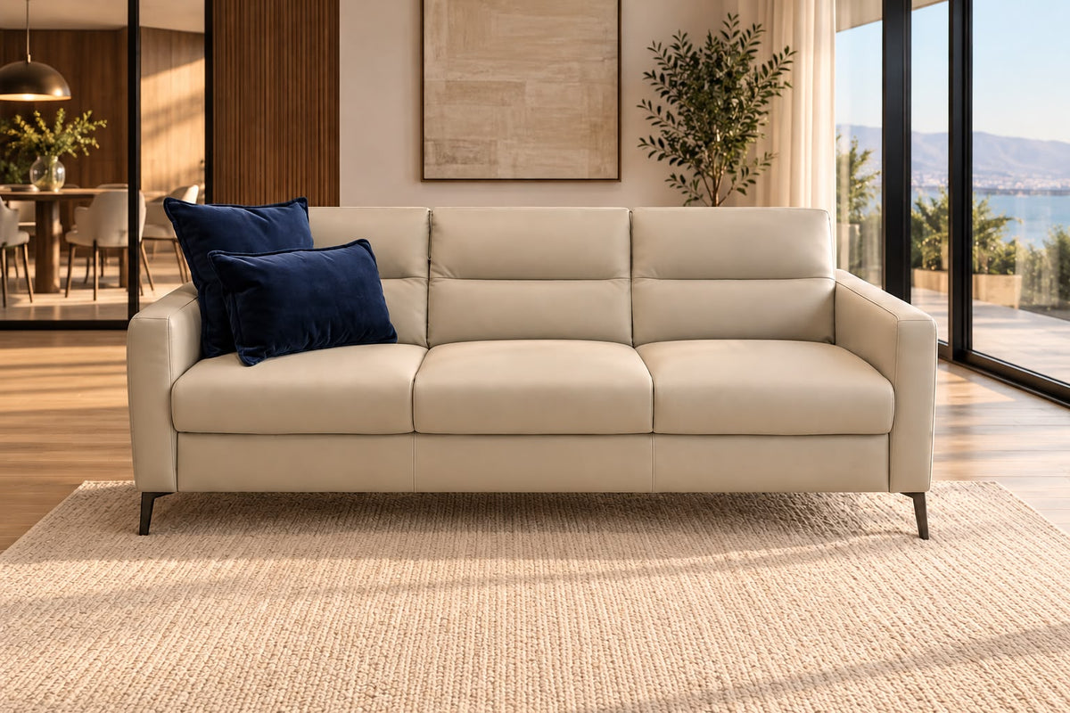 Sofá cama Fascino Natuzzi 3 plazas piel smoke