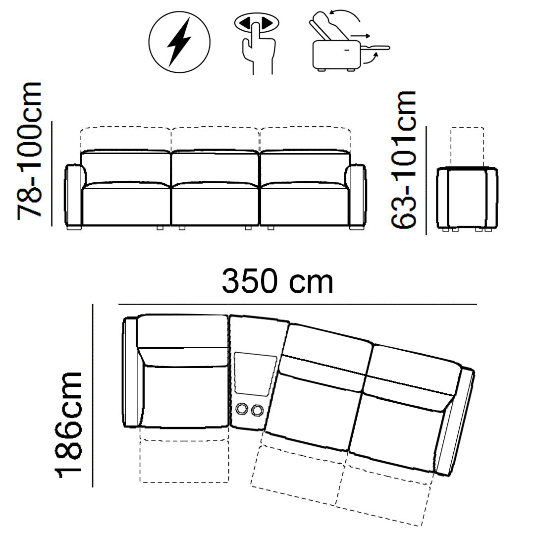 Sala Reclinable Baltimora Natuzzi en piel