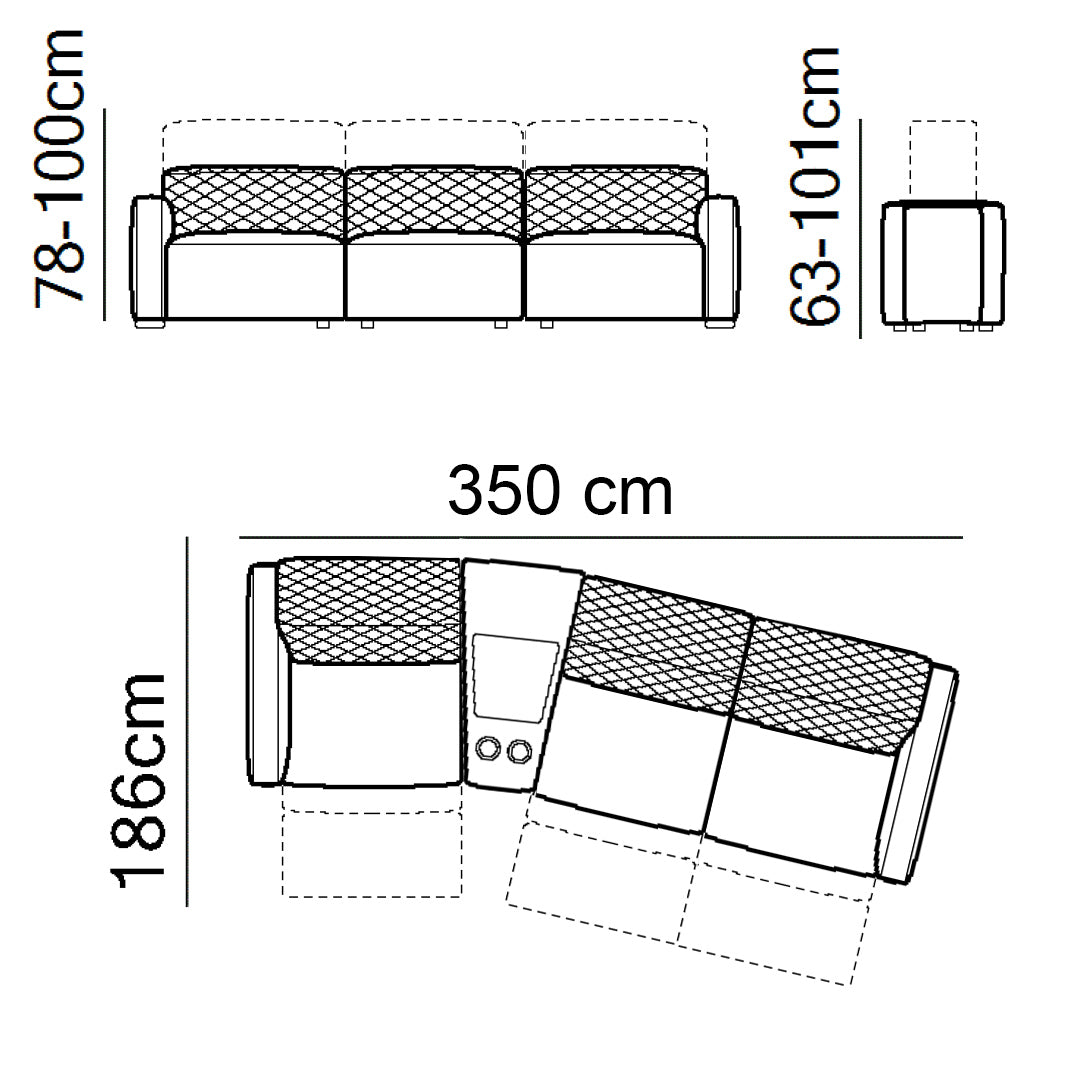 Sala Reclinable Baltimora en piel