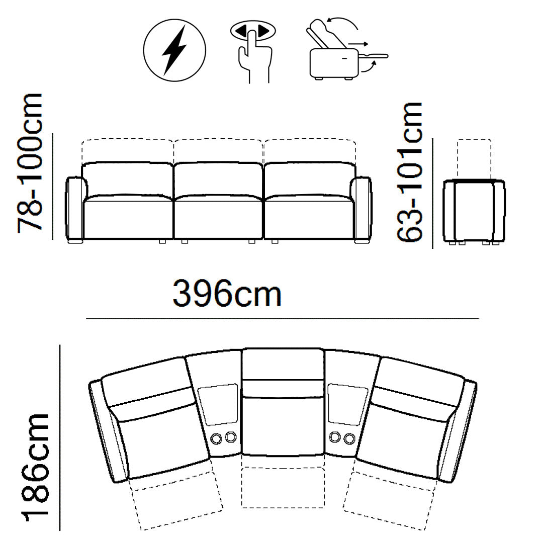 Sala Reclinable Baltimora Natuzzi en piel
