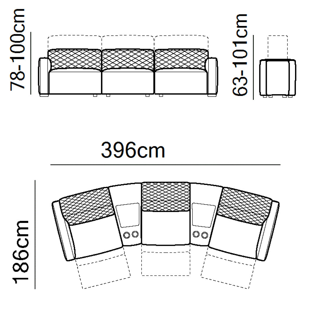 Sala Reclinable Baltimora en piel