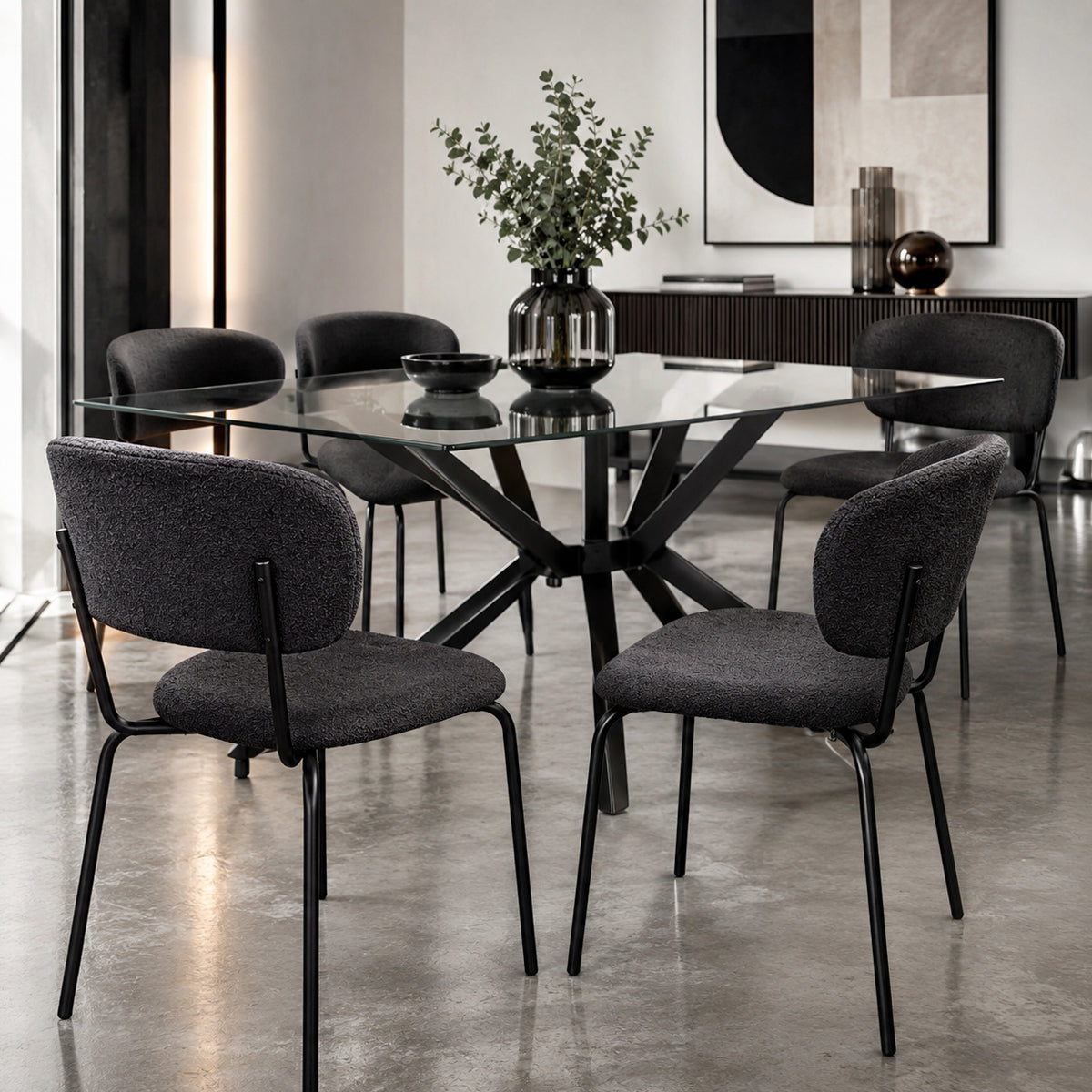 Silla Desy en tela negro
