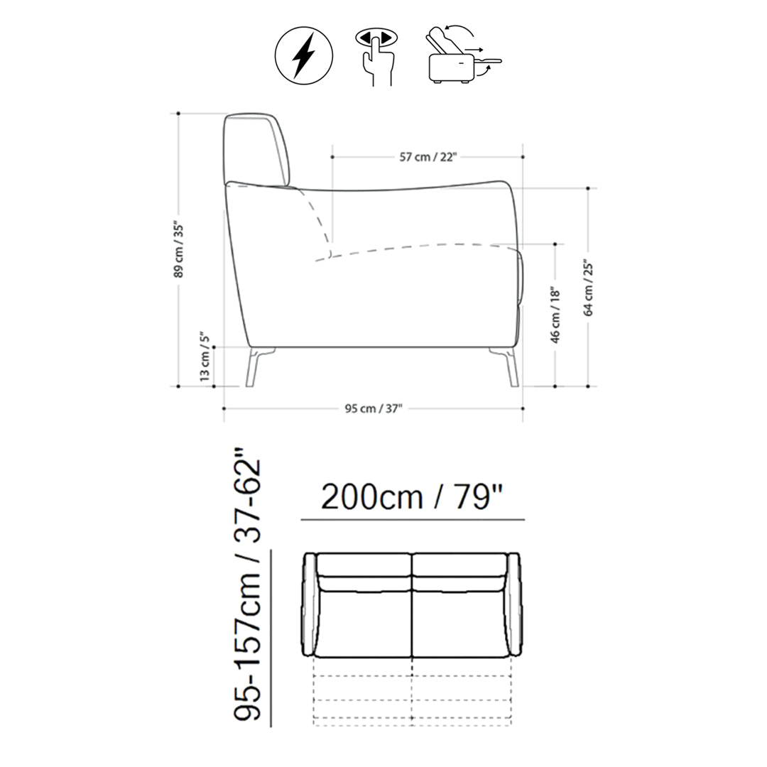 Sofá Greg Natuzzi Reclinable