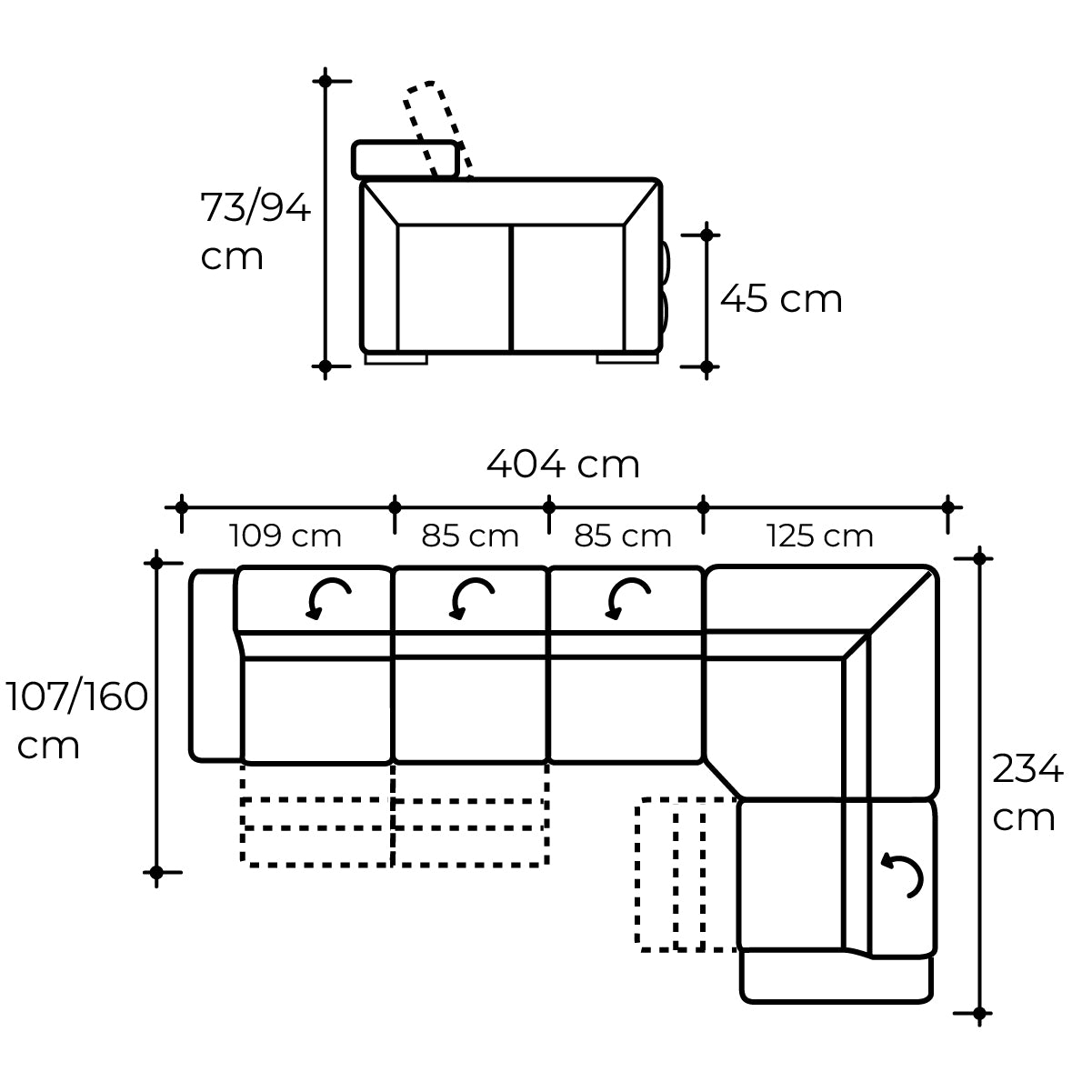 Esquinero Forza Natuzzi color antracita 3 reclinables