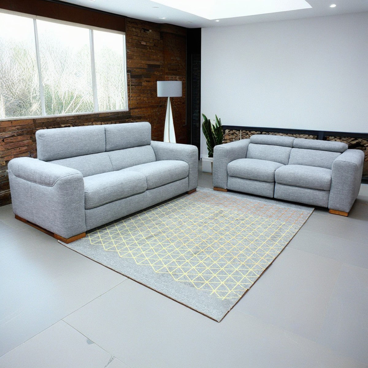 Forza Love seat con dos Reclinables en Tela Gris