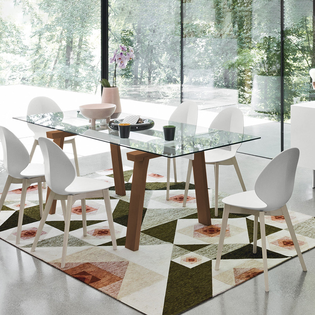 mesa extensible levante 160 cm nogal y blanco