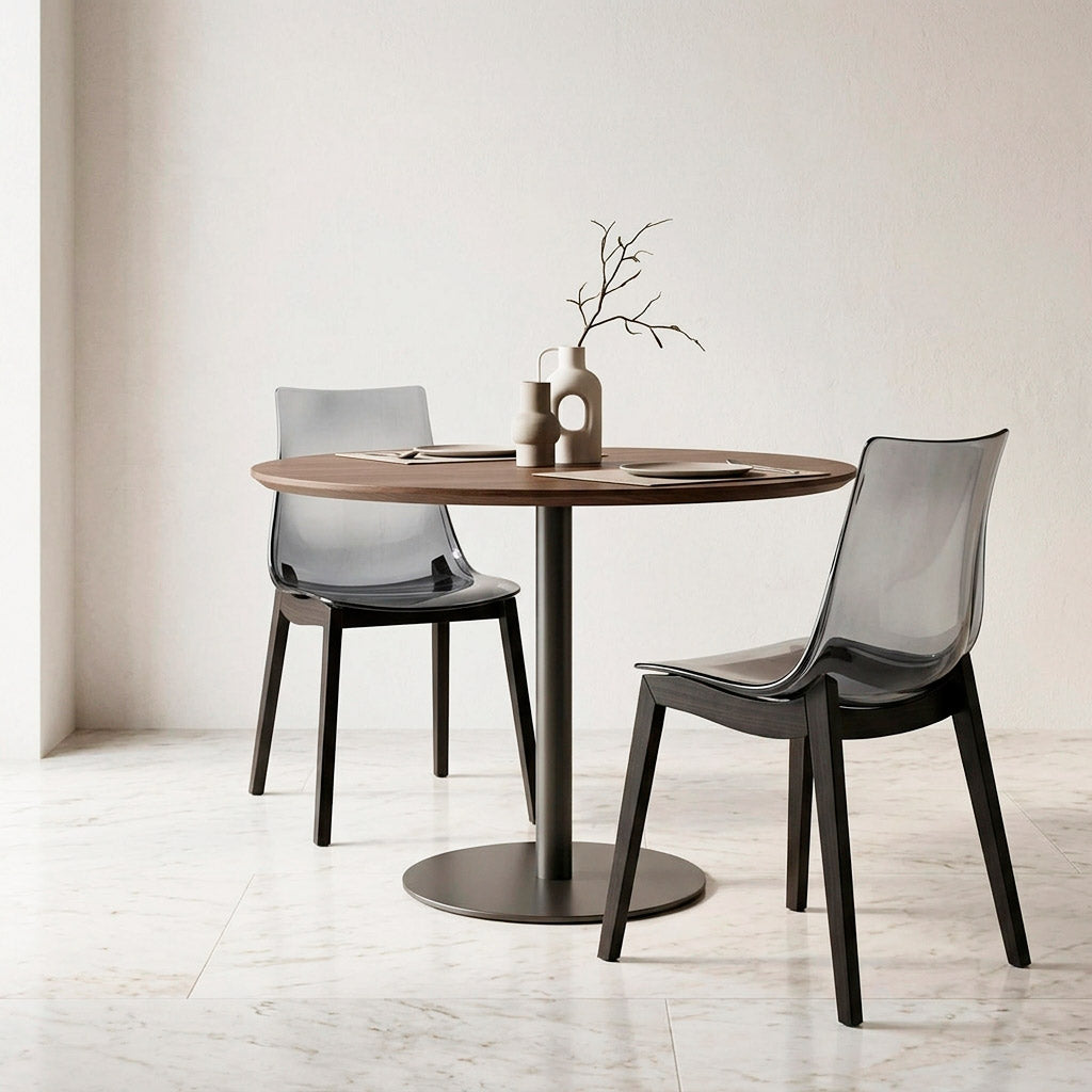 set de 2 sillas led grafito / humo