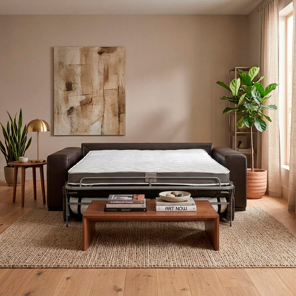 Sofá cama Belvedere Natuzzi en piel