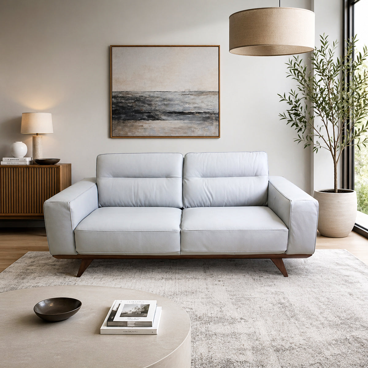 Loveseat Adrenalina Natuzzi en piel gris