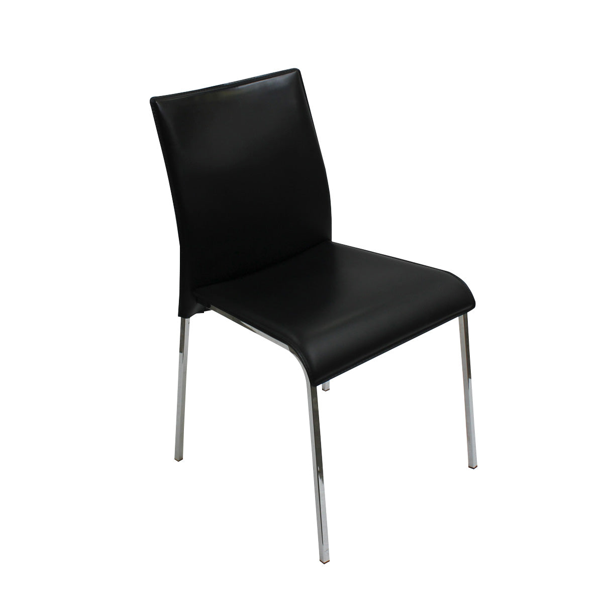 set de 3 sillas easy cuero negro. Muebles Italianos