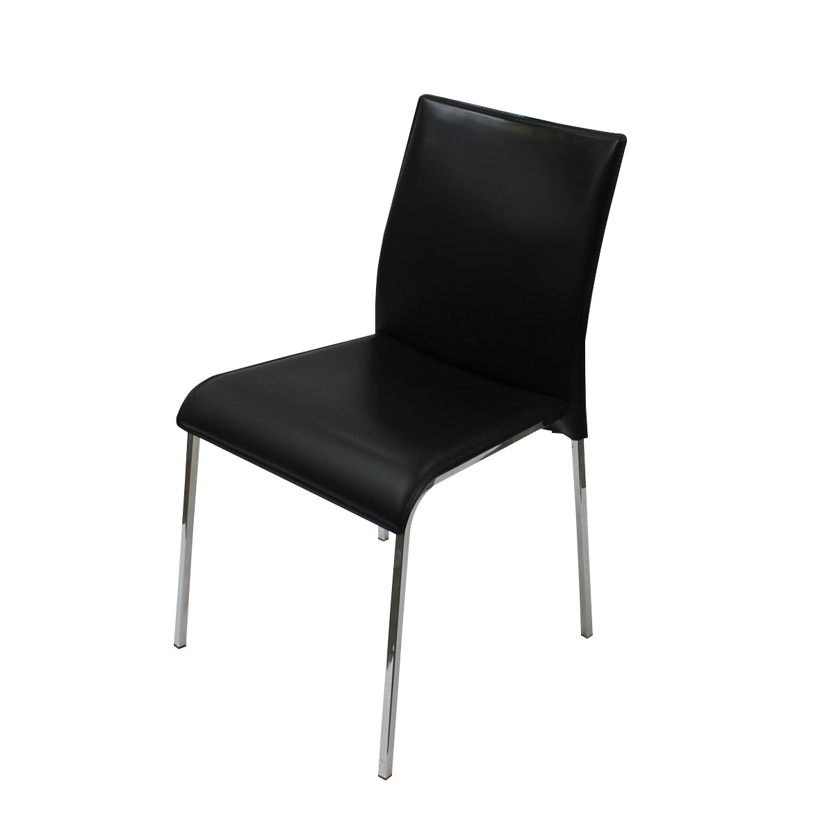 set de 3 sillas easy cuero negro. Muebles Italianos